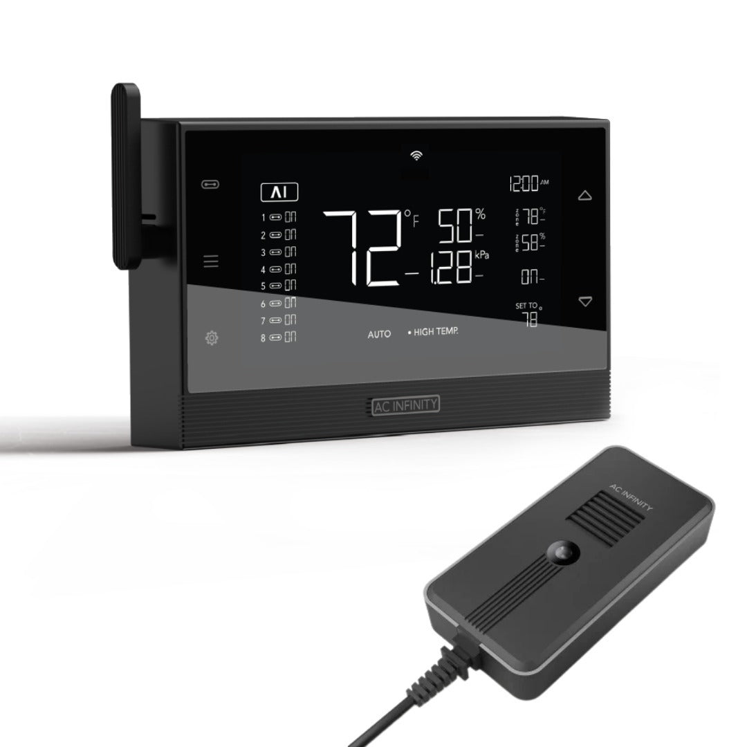AC Infinity UIS Controller AI+ – 8-Port Smart Grow Room Controller (WiFi + Bluetooth) CTR89Q - AI Controller + CO2 Sensor