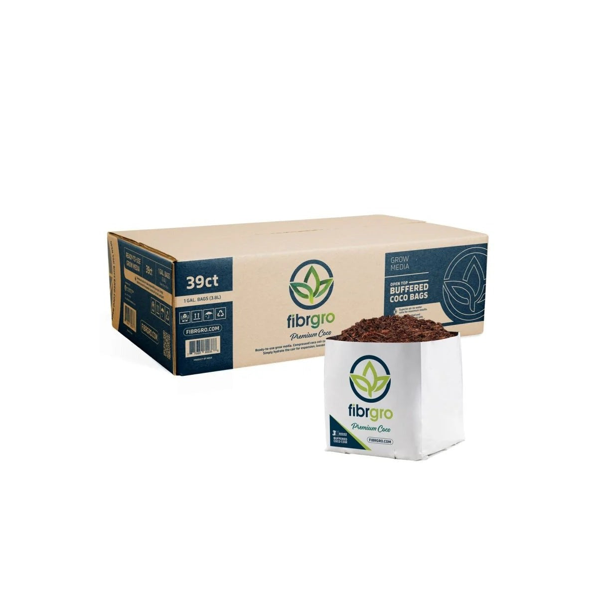 Fibrgro Buffered Quick Fill Bag - 2 Gallon - Box Quantity (18 Singles)