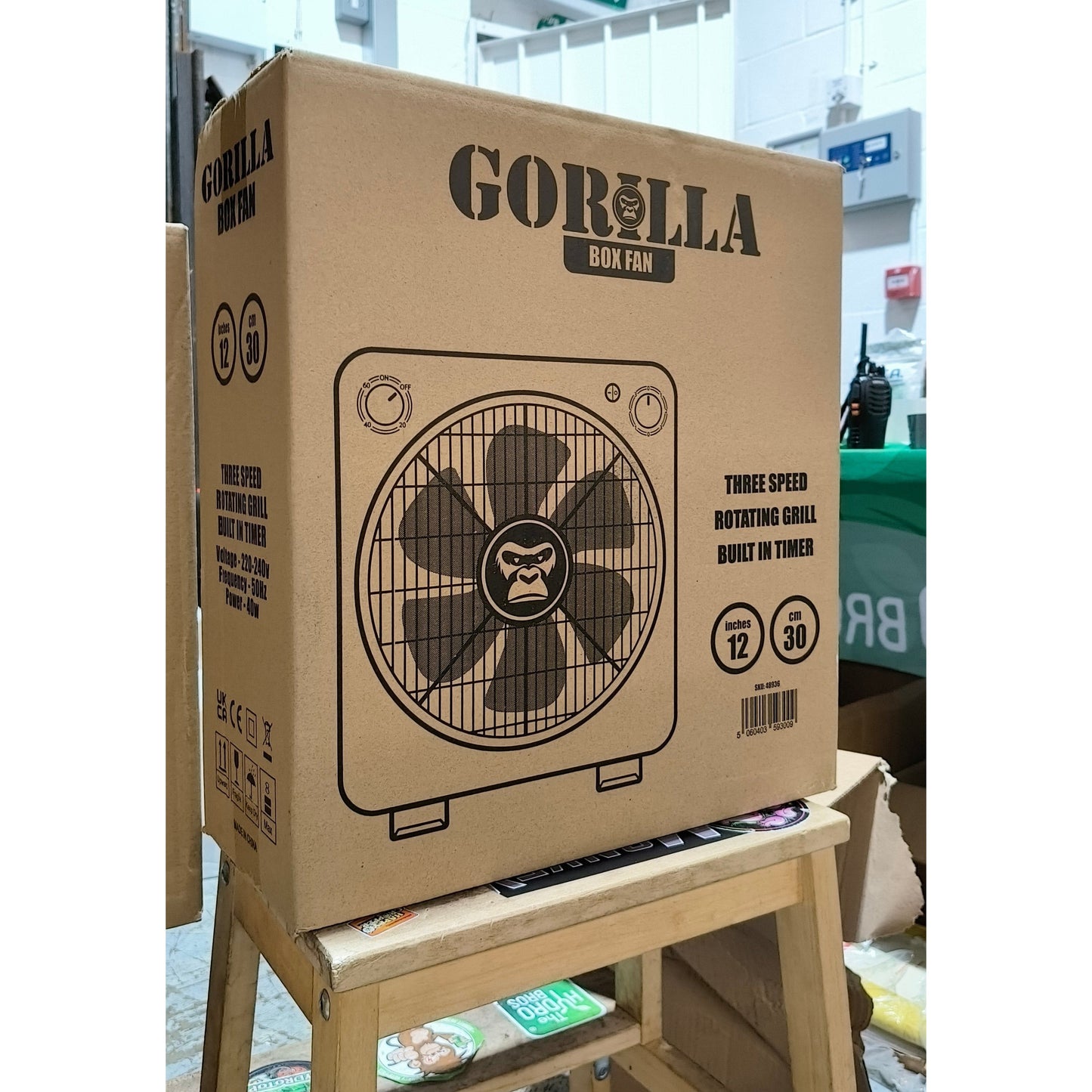 Gorilla Circulating Floor Box Fan 3 Speeds - 30cm