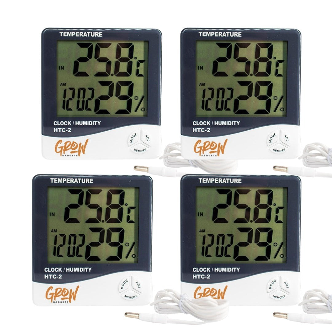 Min Max Thermometer & Hygrometer With Probe - Pack of Four
