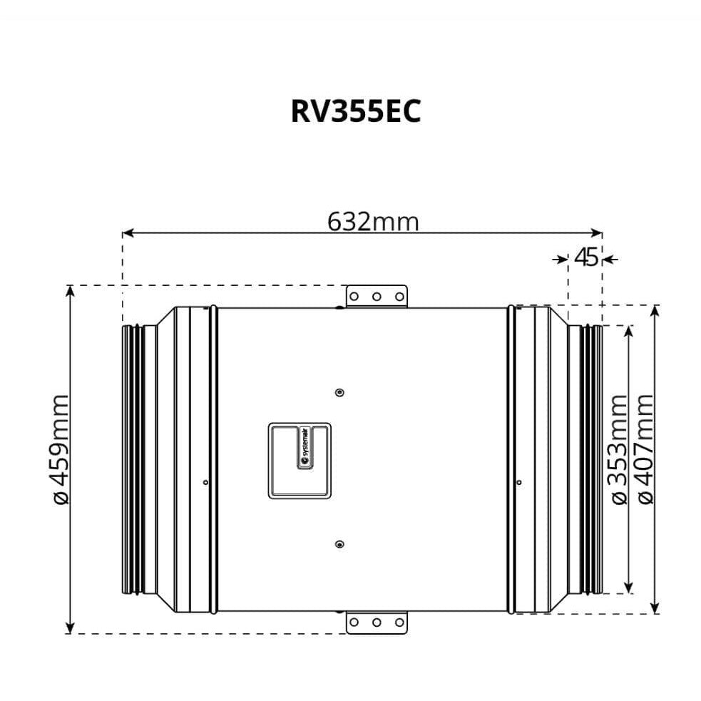 Super Silent Revolution Vector EC Fan - 14" - 6000m3/h