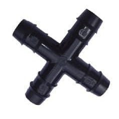 16mm Barbed Cross Connector