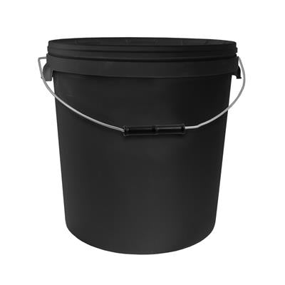 20L round bl bucket + lid +metal handle