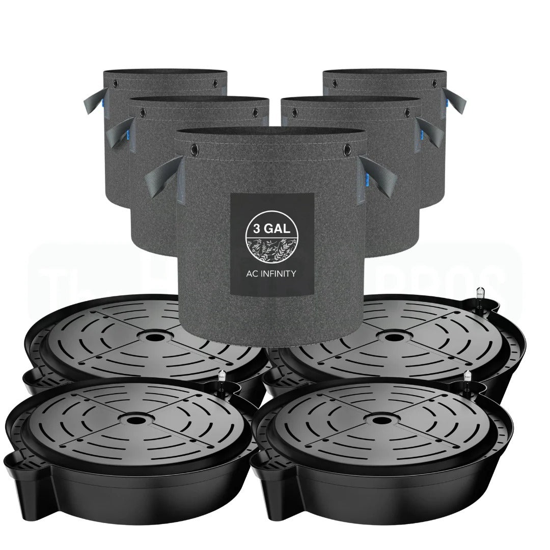 AC Infinity 3 Gallon Fabric Pots And Base Combo - Single
