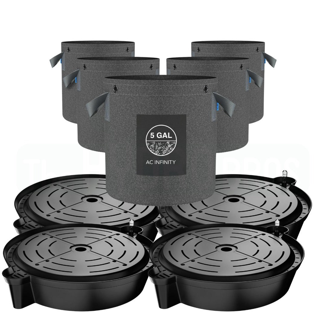 AC Infinity 5 Gallon Fabric Pots And Base Combo
