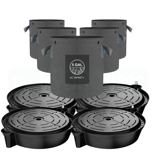 AC Infinity 5 Gallon Fabric Pots And Base Combo