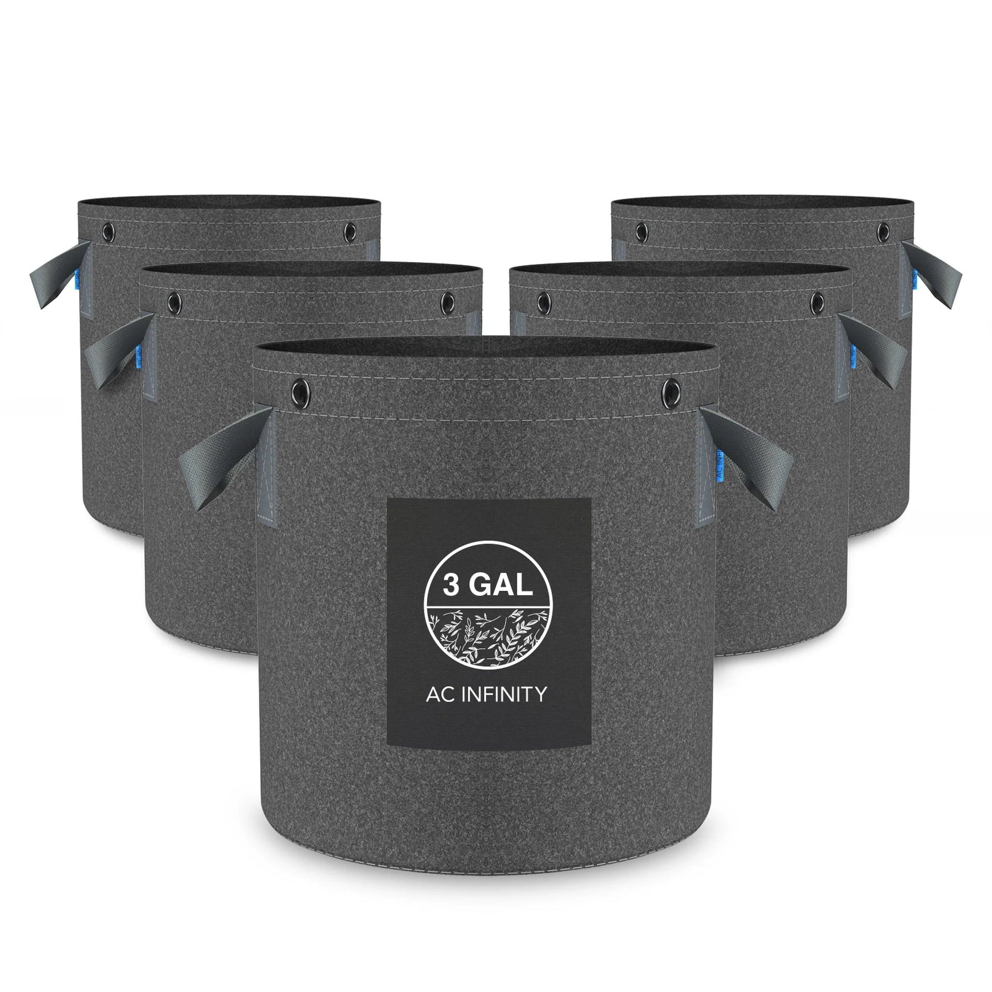 AC Infinity Heavy Duty Fabric Pots - 3 Gallon (5 Pack)