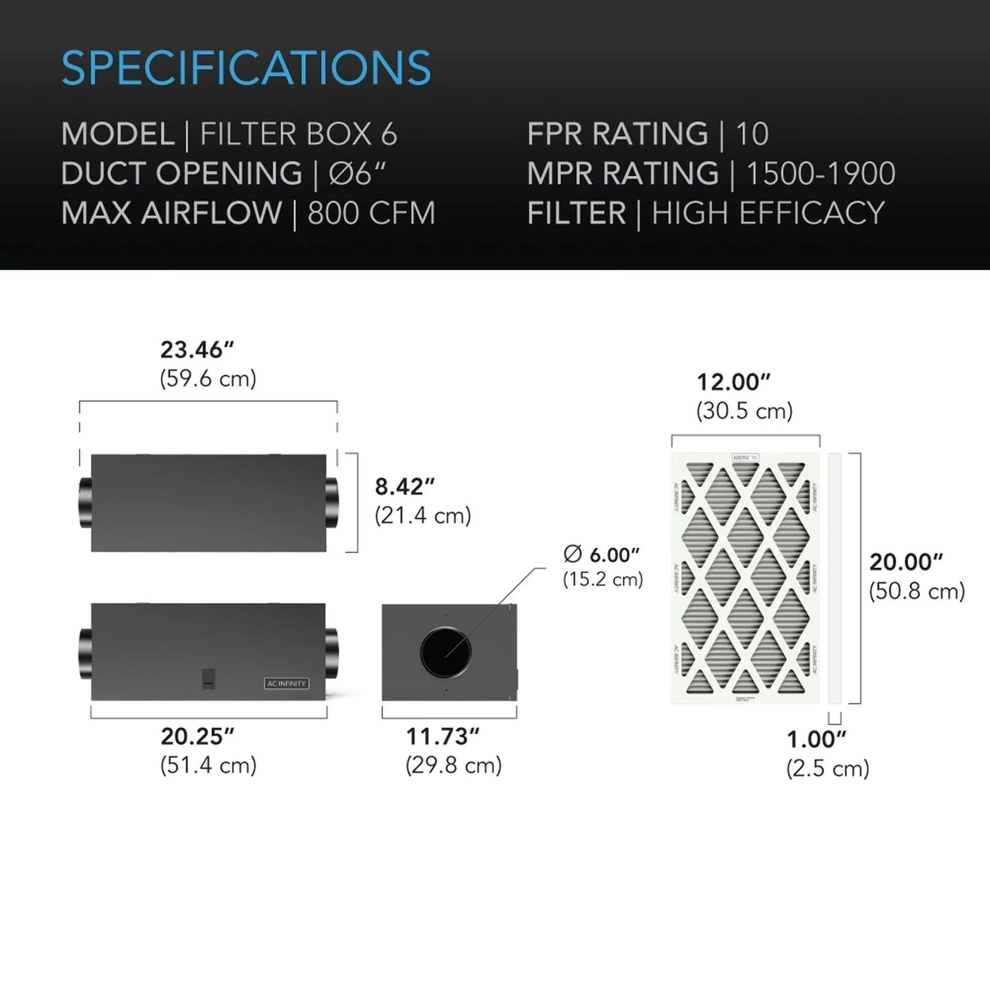 AC Infinity Intake Air Filter - 4" (AC-AFB4)