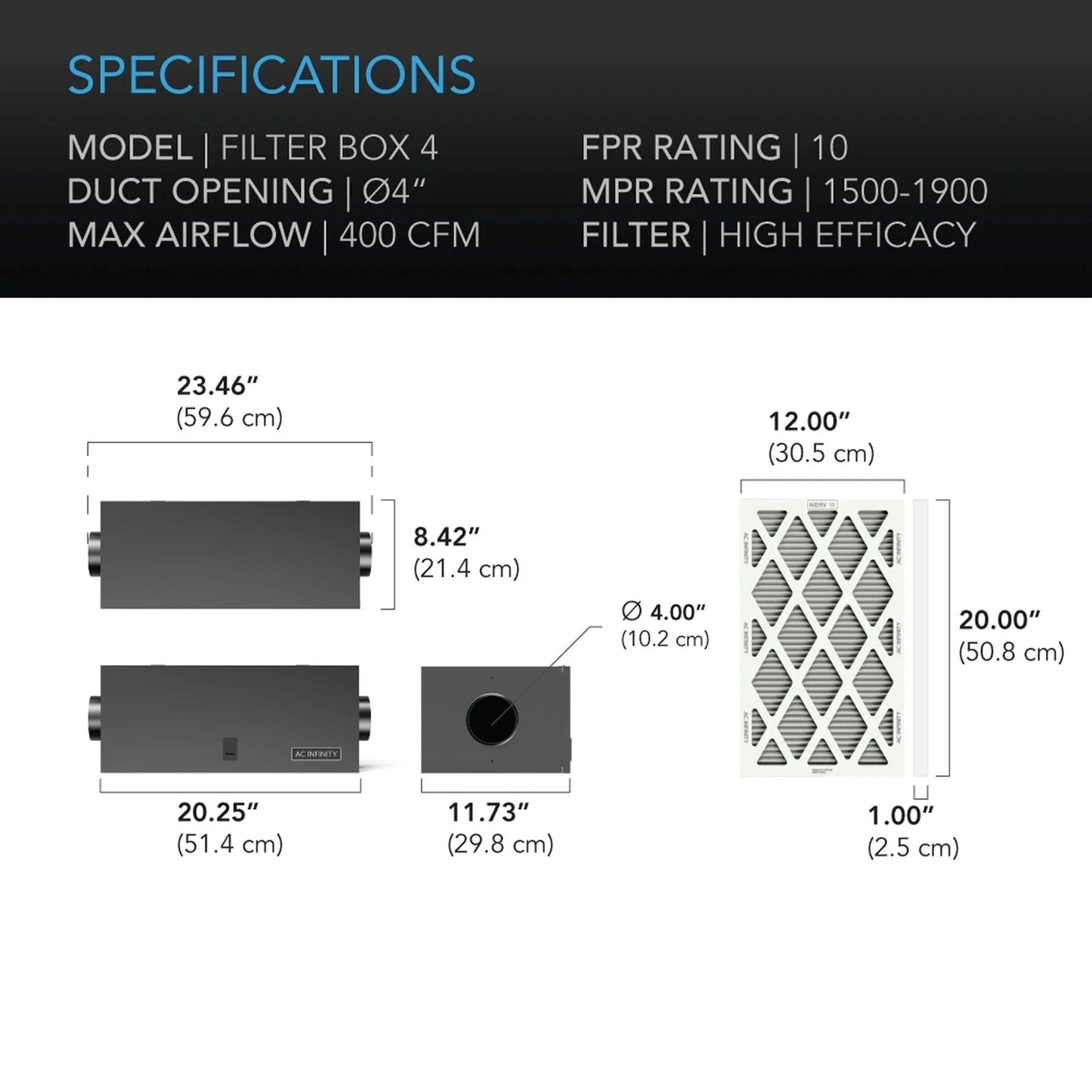 AC Infinity Intake Air Filter - 6" (AC-AFB6)