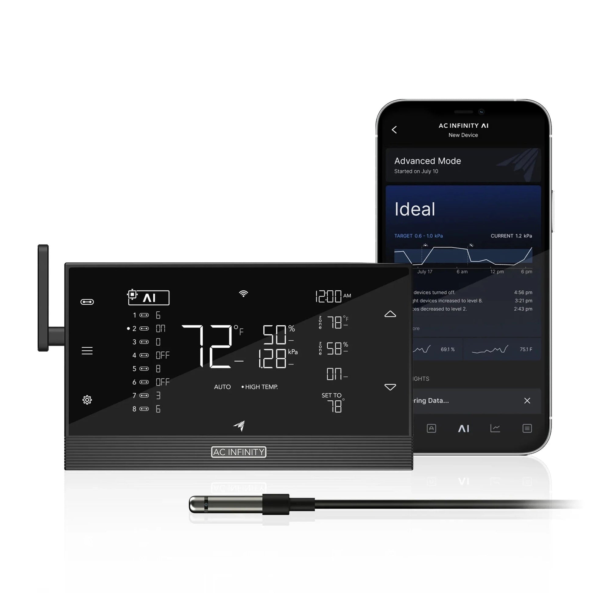 AC Infinity UIS Controller AI+ – 8-Port Smart Grow Room Controller (WiFi + Bluetooth) CTR89Q - AI Controller Only