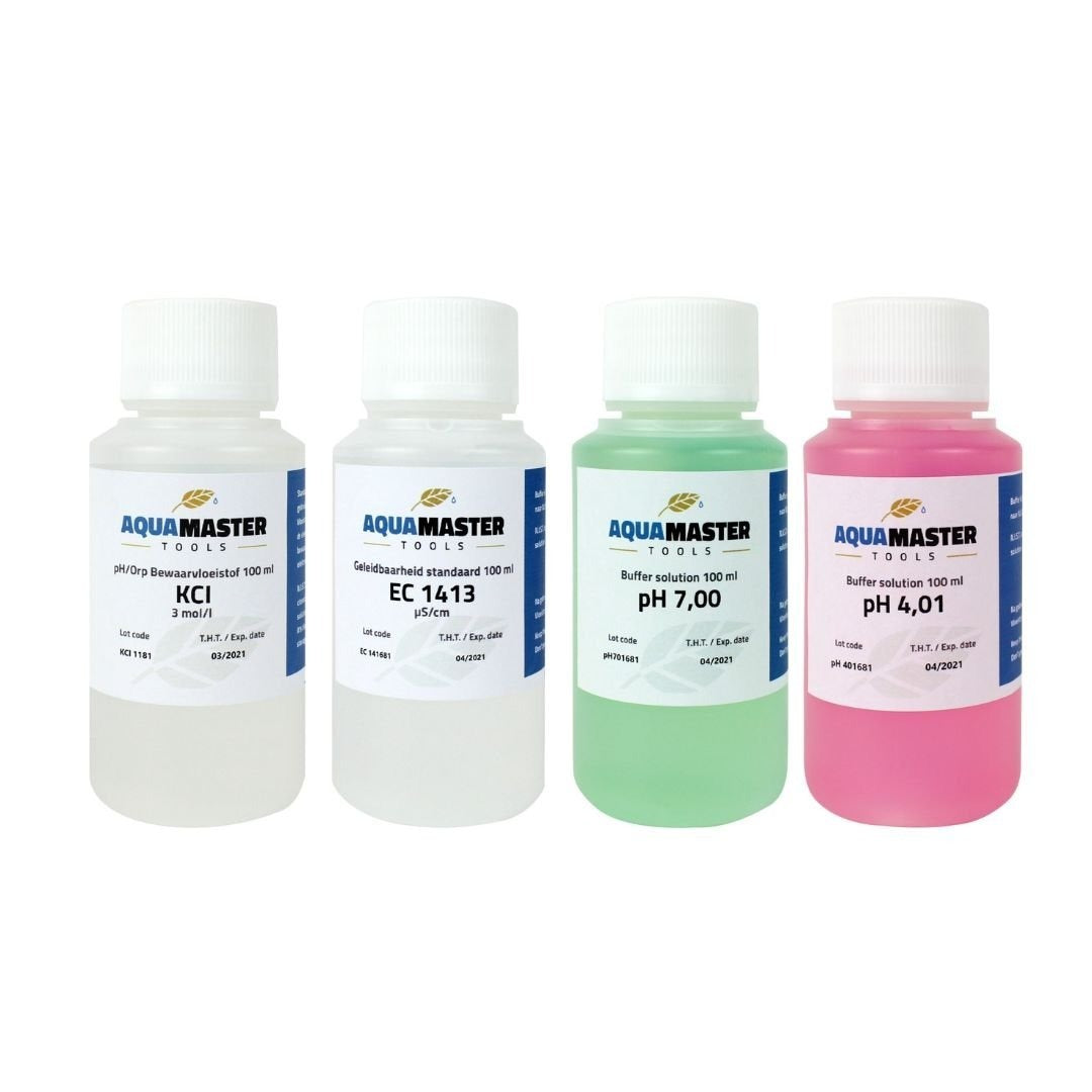 Aqua Master Calibration Solutions - Complete Four Pack (Ph4|Ph7|EC|KCL)