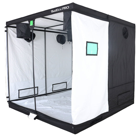 Bud Box Pro 240 x 240 Grow Tent - Standard & XL Height (White/Silver Lining) - White Lining - 2.2m Tall