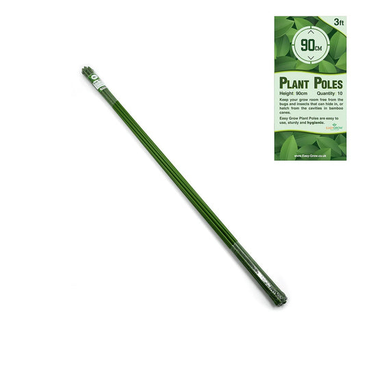 Garden Canes - PVC Coated Aluminium Plant Poles - Pack of 10 - 3ft - 90cm
