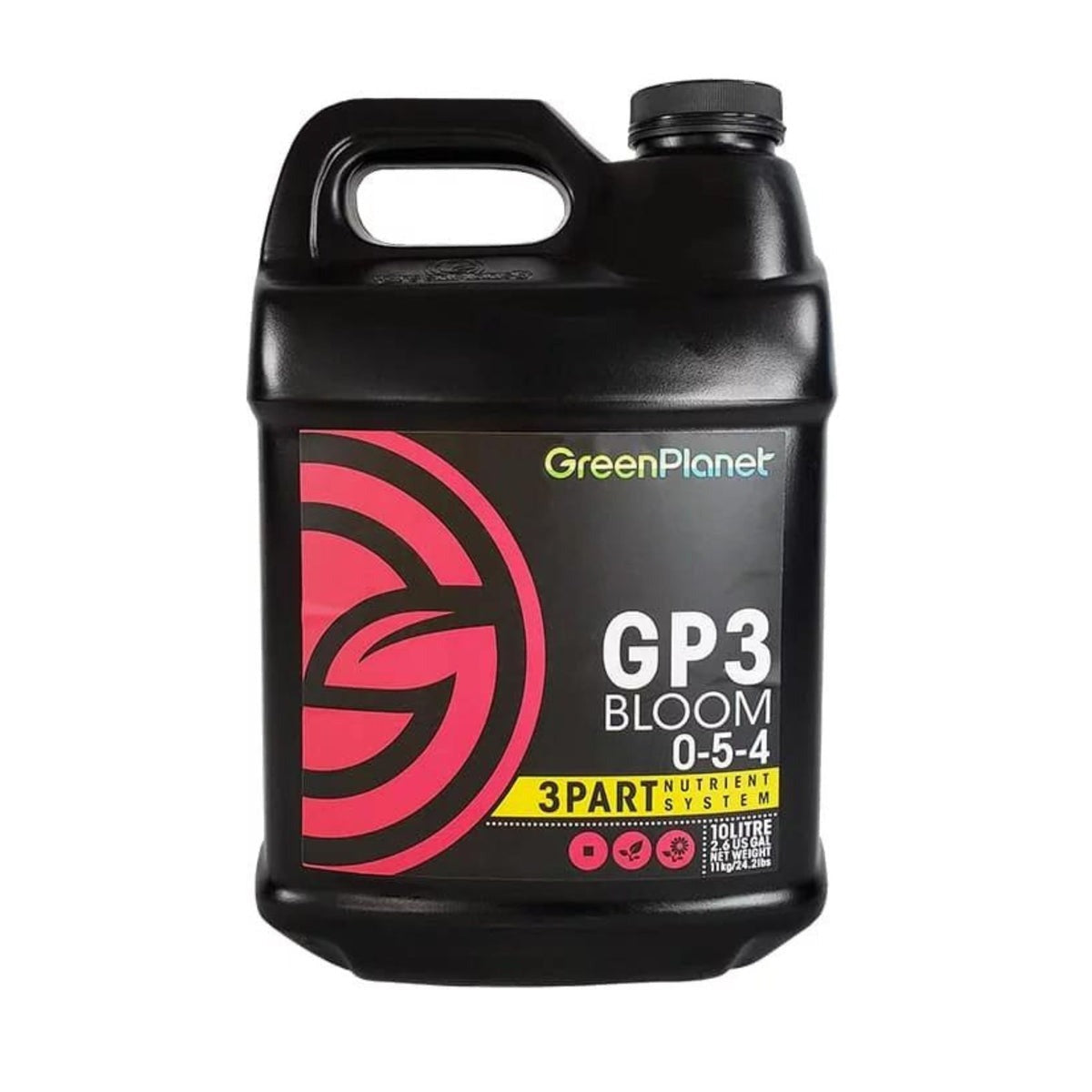 Green Planet - Grow, Bloom, Micro 3-Part Nutrient Hydroponics (GP3) - Bloom / 10L