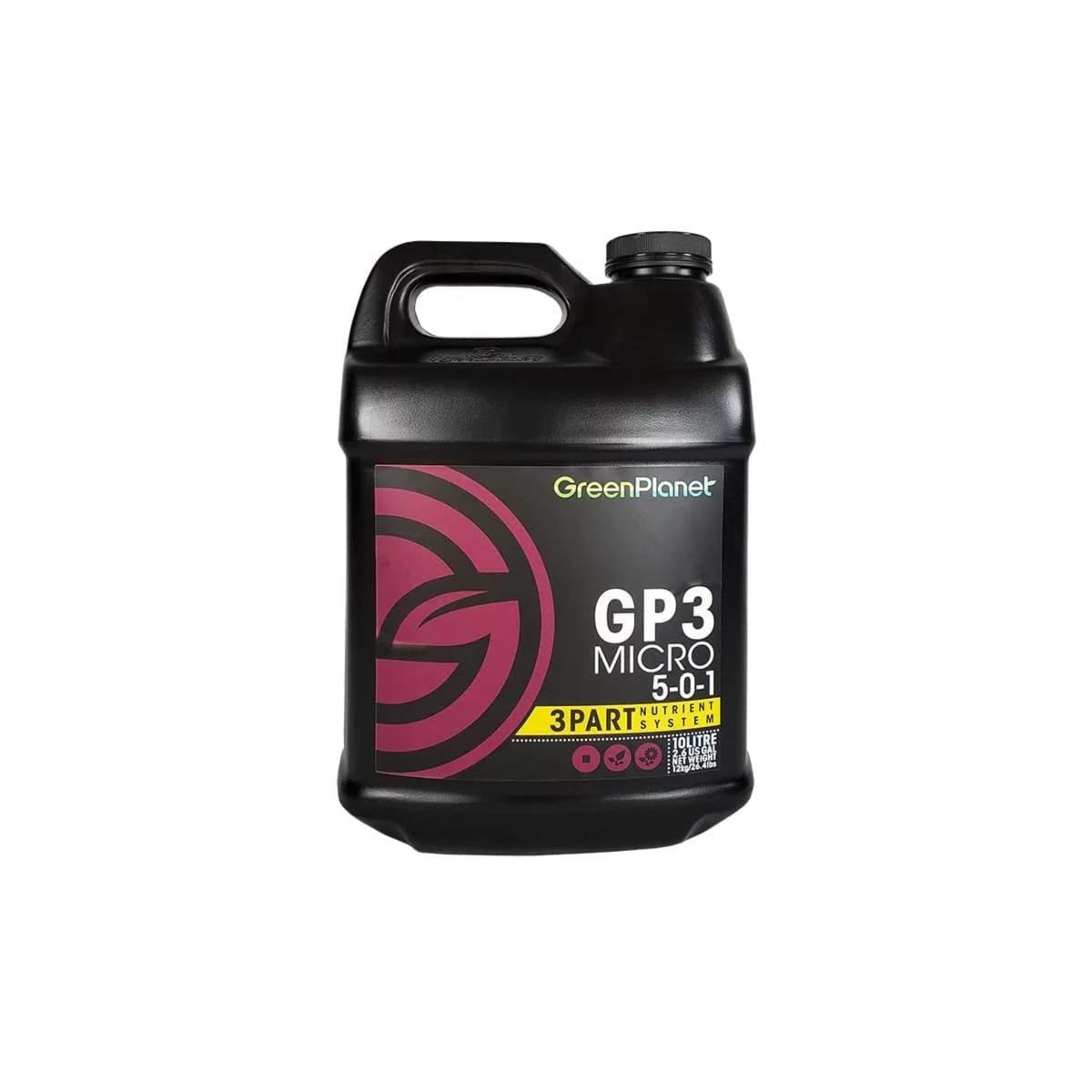 Green Planet - Grow, Bloom, Micro 3-Part Nutrient Hydroponics (GP3) - Micro / 4L