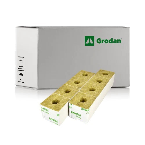 Grodan Rockwool Blocks 3” (7.5cm) – Small or Large Hole - 2.5cm (Small Hole) / Box of 384
