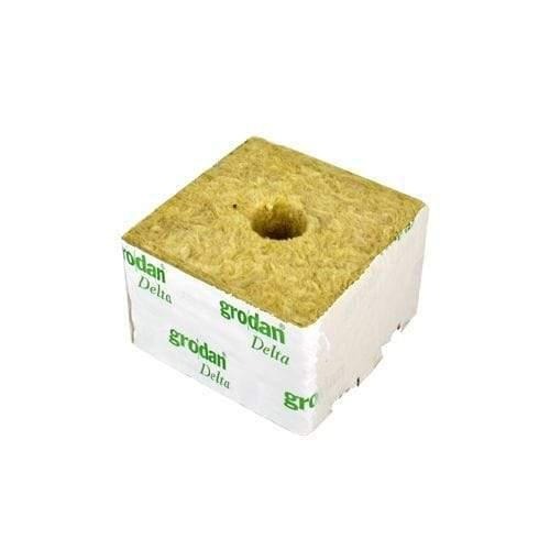 Grodan Rockwool Blocks 4” (10cm) – Small or Large Hole - 2.5cm (Small Hole) / Single