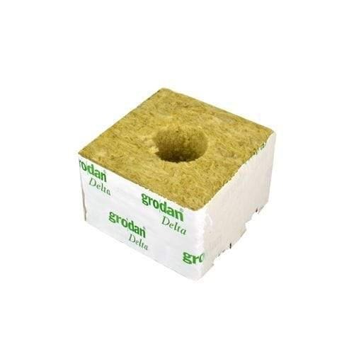 Grodan Rockwool Blocks 4” (10cm) – Small or Large Hole - 3.6cm (Large Hole) / Single