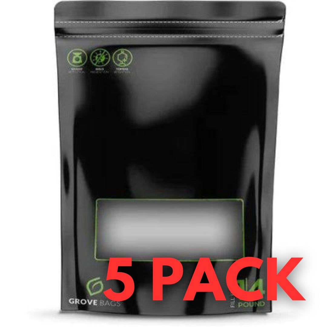 Grove Bags - 4 Ounce Window (115g / Qtr Pound) - 5 Pack
