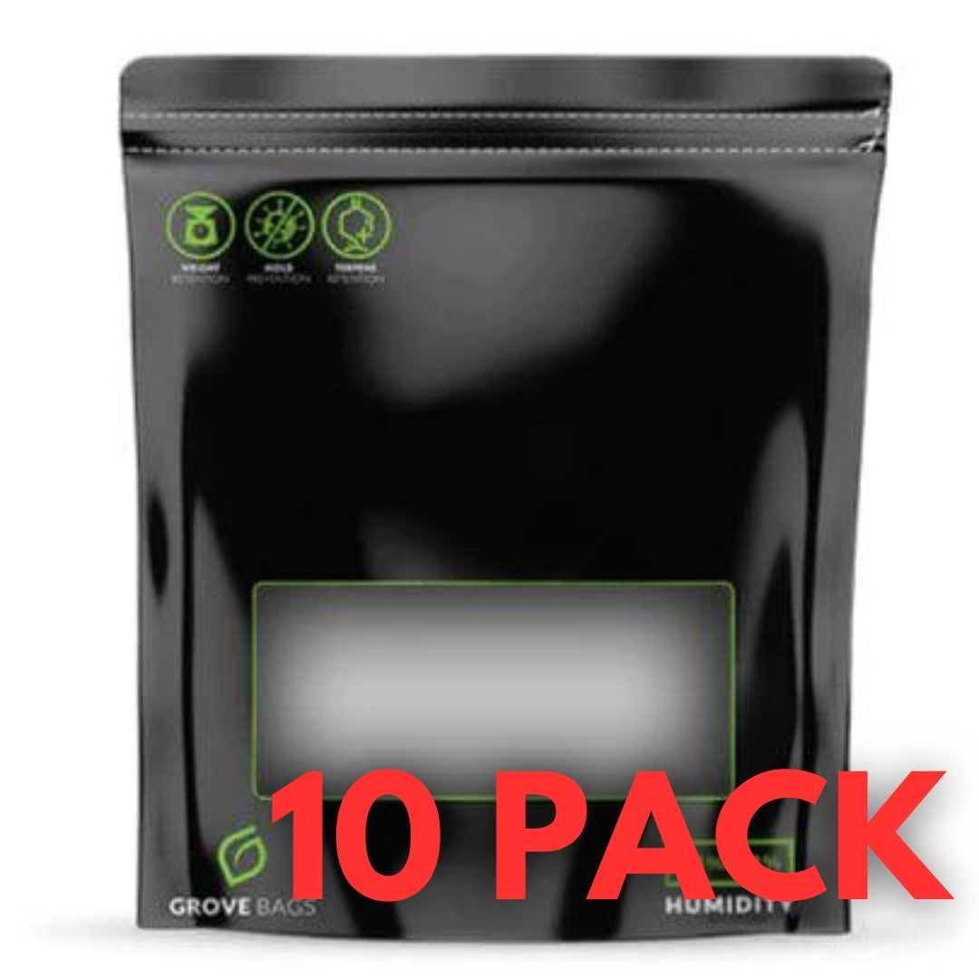 Grove Bags - 8 Ounce Window (225g / Half Pound) - 10 Pack