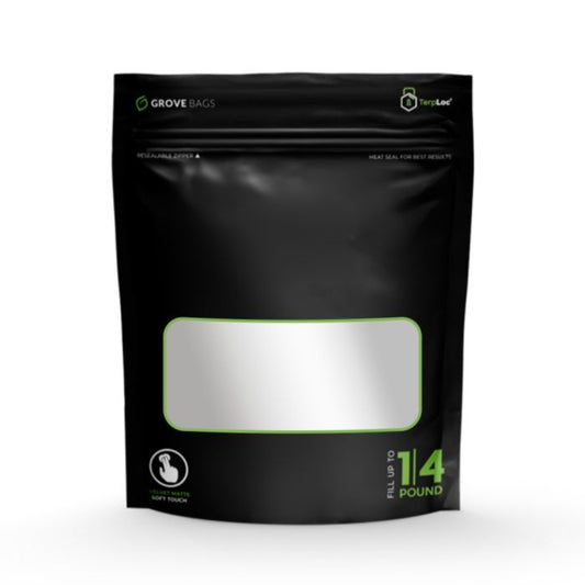 Grove Bags - *SOFT TOUCH* - 4 Ounce Window (115g / Qtr Pound) - Single