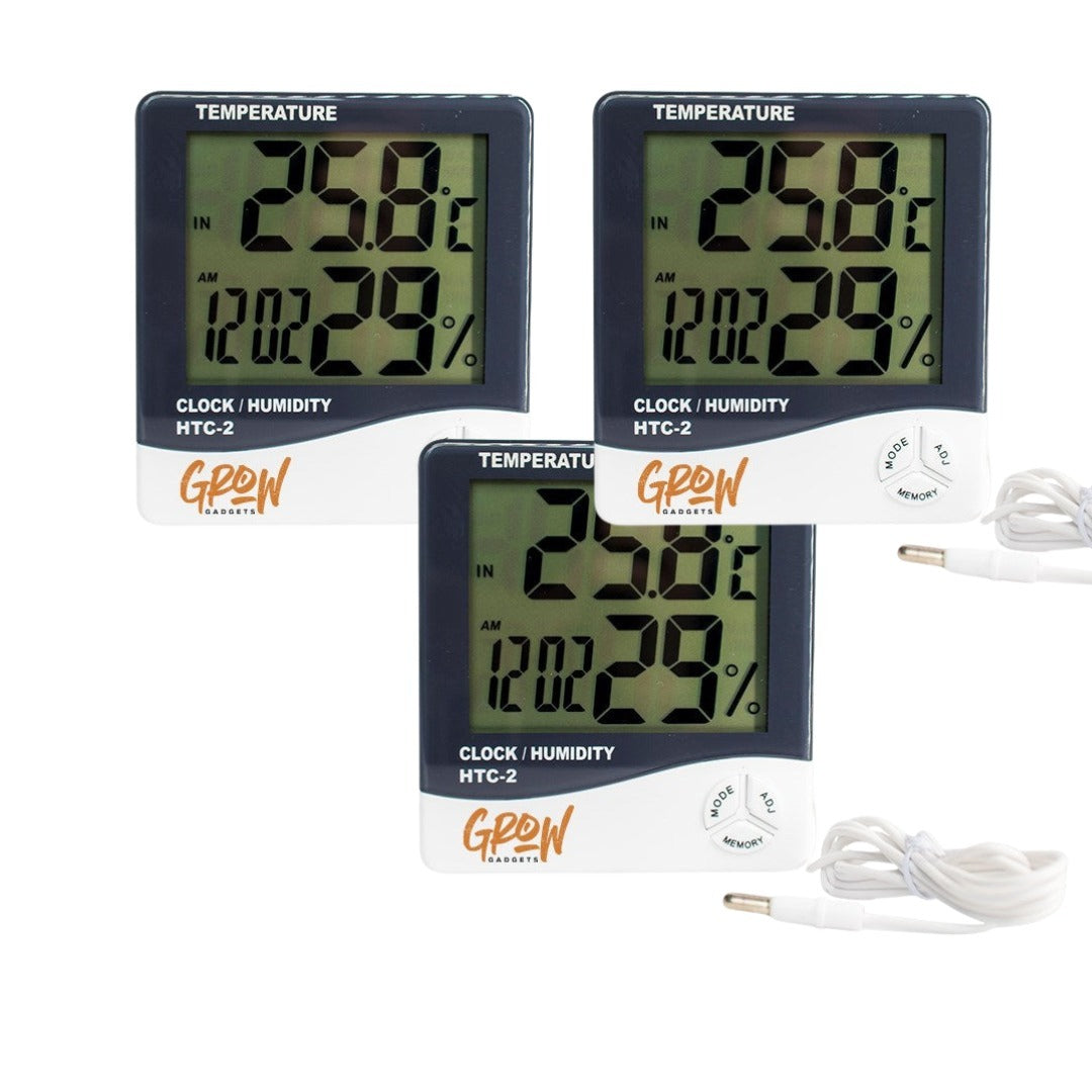 Min Max Thermometer & Hygrometer With Probe - Pack of Three