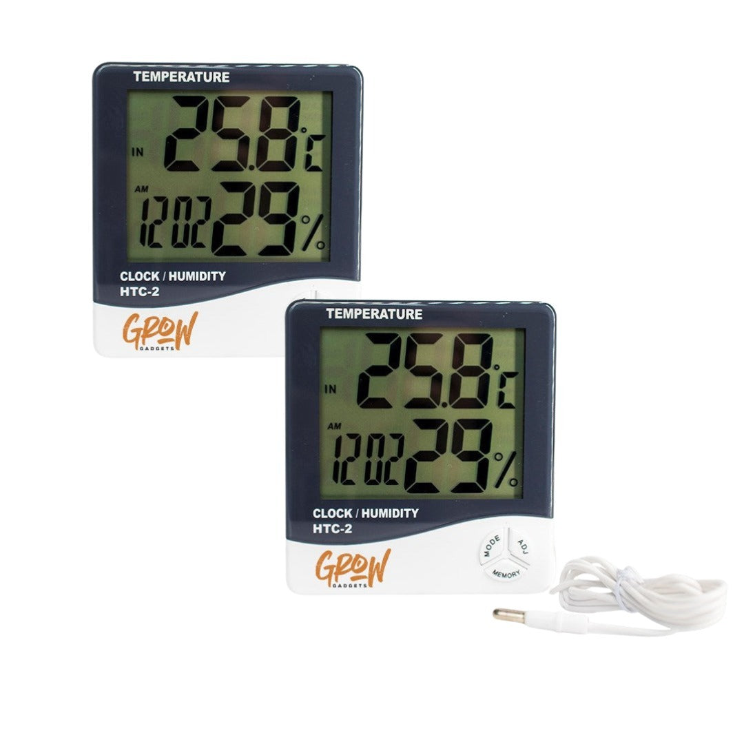 Min Max Thermometer & Hygrometer With Probe - Pack of Two