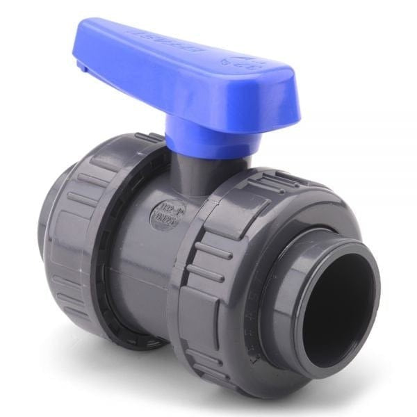PVCu Double Union Ball Valve - 3/4" / Plain