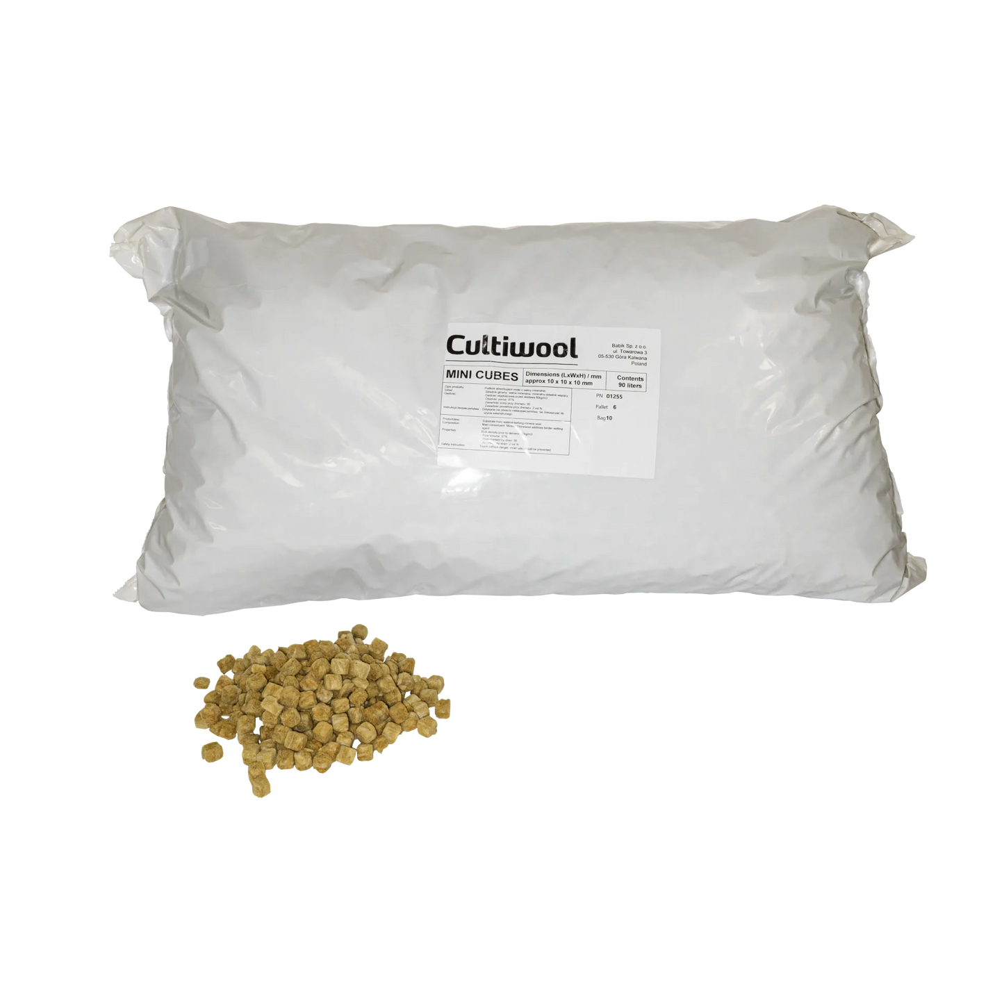 Cultiwool Loose Cubes 10x10x10mm (90L Ba